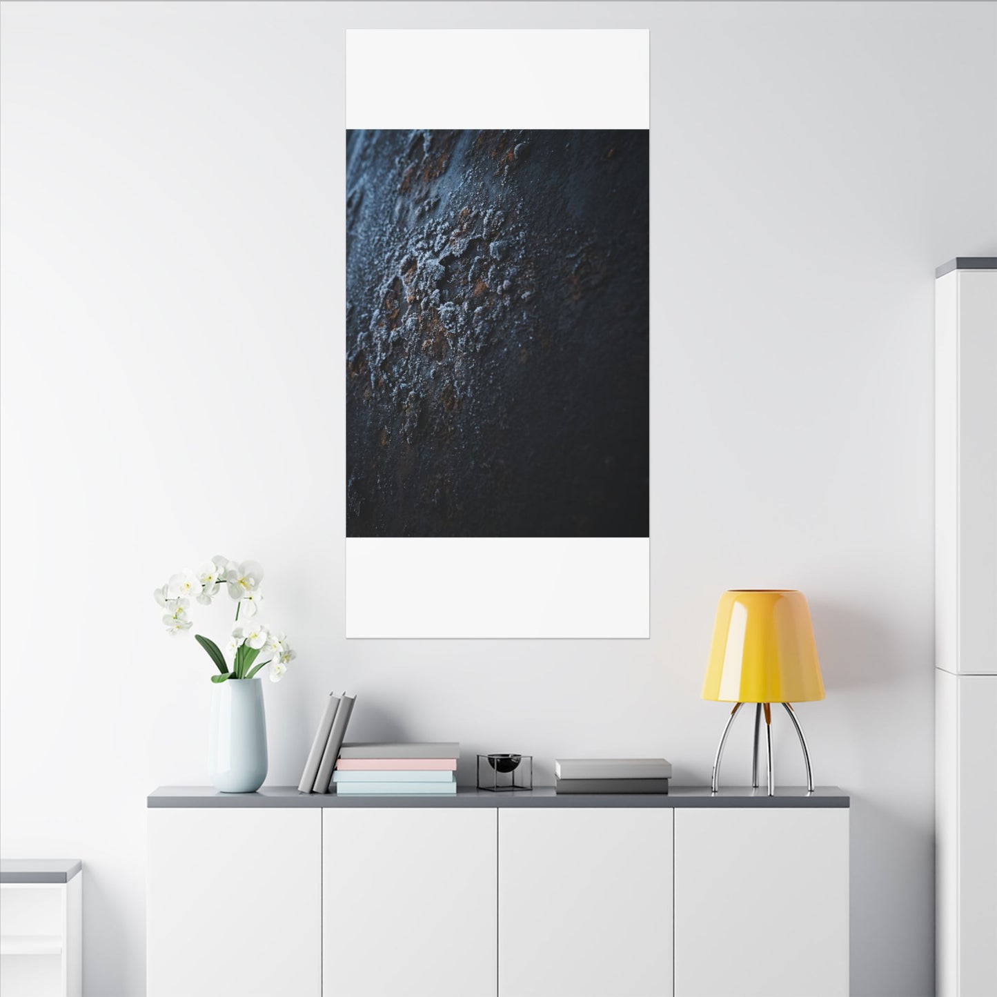 Rust Patina Canvas Art | Winter Dark Japandi Shadow Zen Art