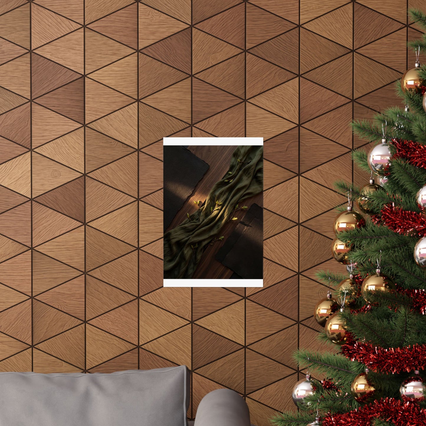 Silk Drape Spring Wall Art Print | Dark Japandi Bold Design