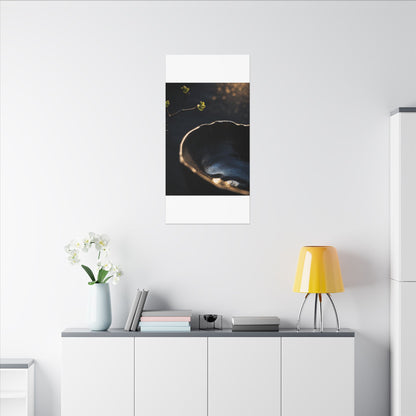 Ma Ceramic Bowl Canvas Art - Dark Japandi Shadow Zen
