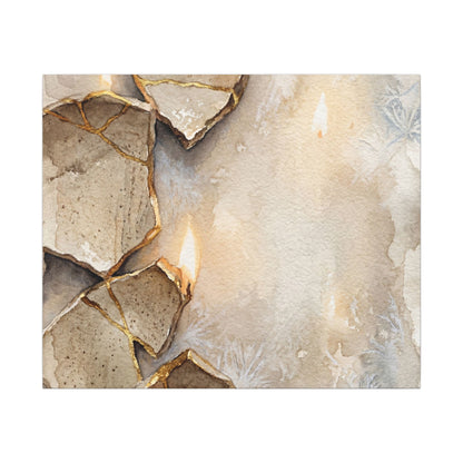 Broken Pottery Winter Canvas Art | Japandi Warm Design