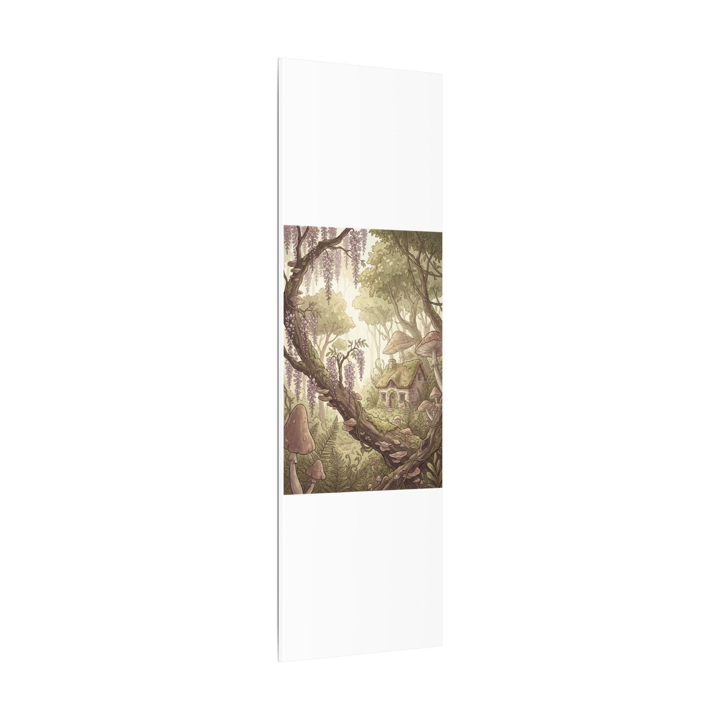 Summer Wisteria Mushroom Illustration Canvas Art | Enchanting Decor