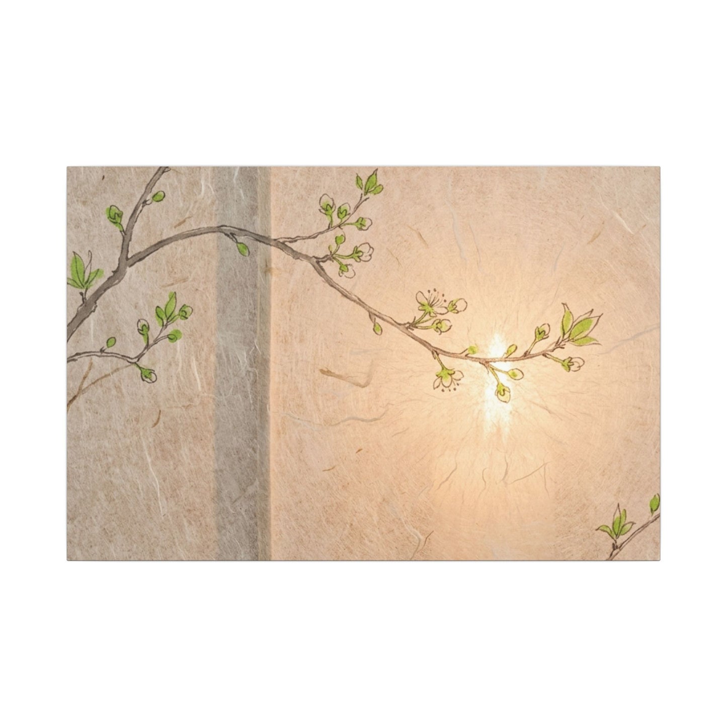 Spring Cherry Blossom Forest Whimsy Canvas Art | Rustic Decor Art Print