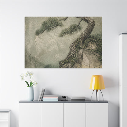 Fukinsei Pine Tree Canvas Art - Japandi Texture