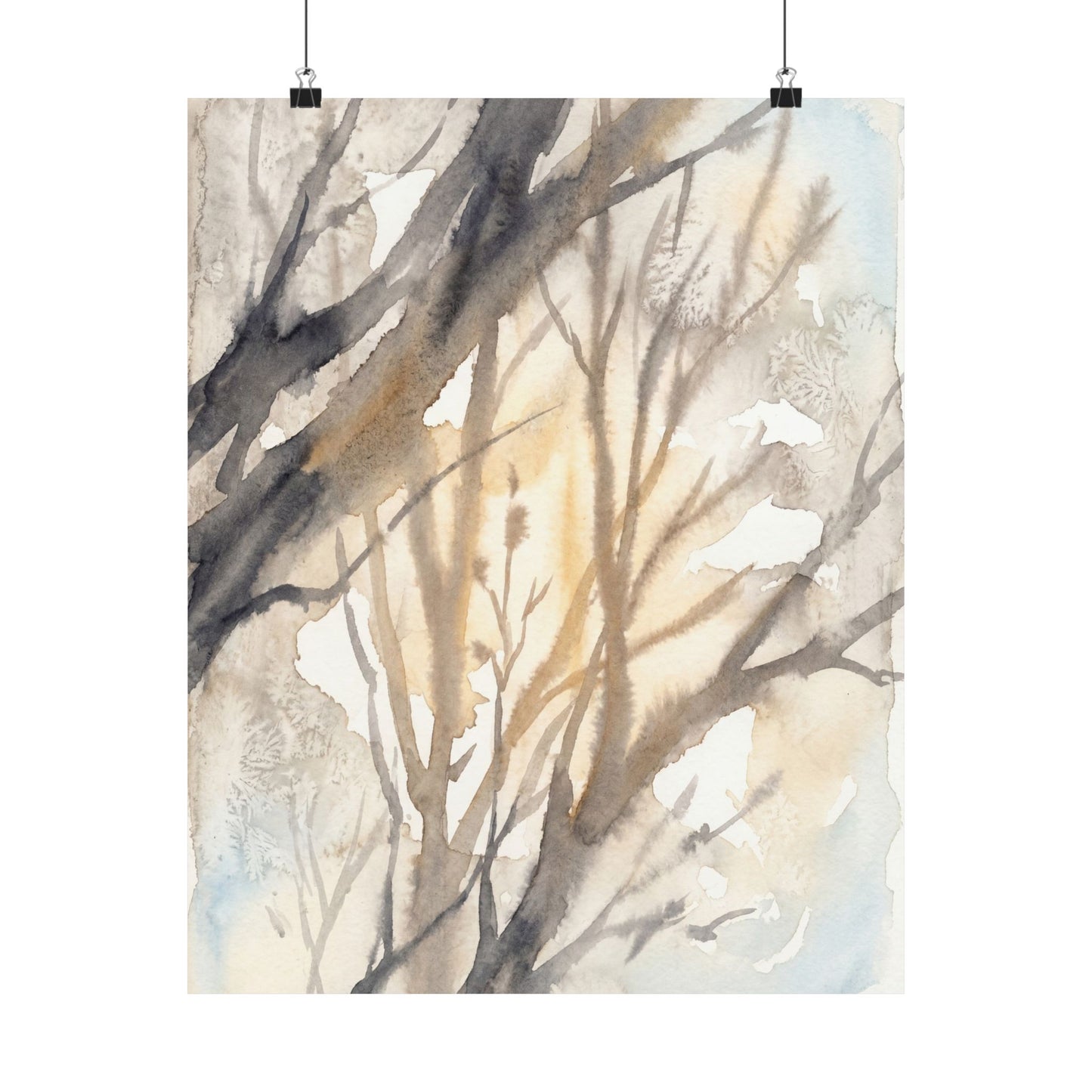 Ma Shadow Play Wall Art Print - Japandi Watercolor