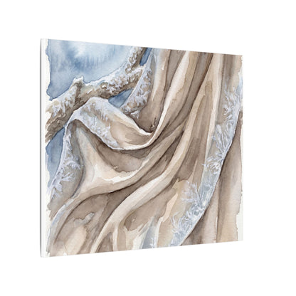 Silk Drape Winter Canvas Art | Japandi Cozy Design