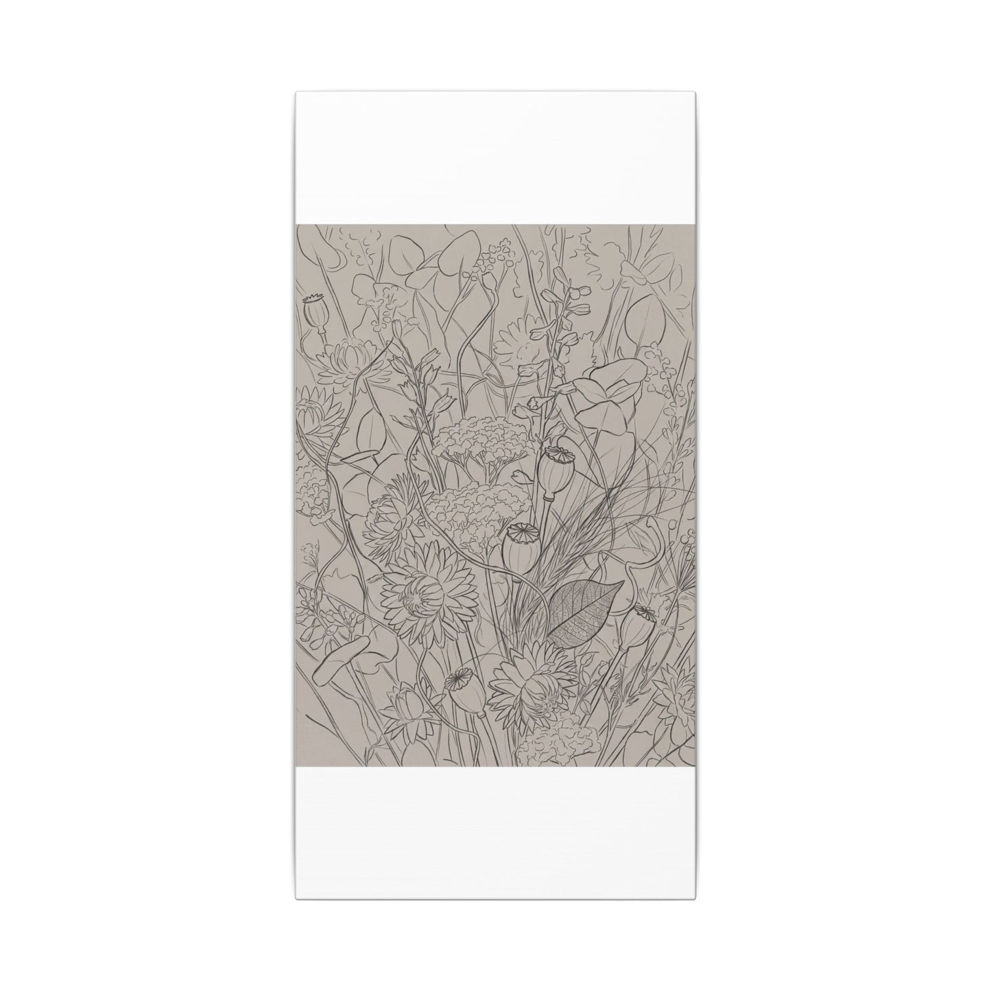 Summer Dried Flowers Minimal Line Canvas Art | Elegant Decor