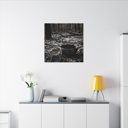 Dappled Ceramic Bowl Canvas Art - Dark Japandi Kanso