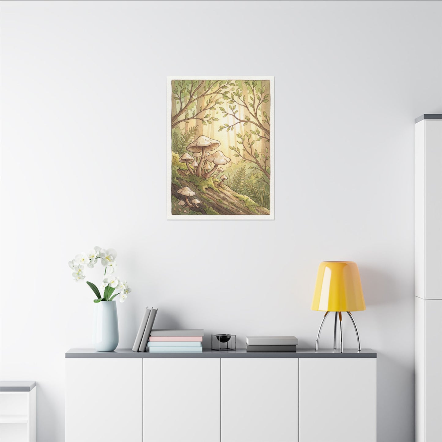 Spring Wild Mushrooms Mushroom Illustration Canvas Art | Cozy Decor