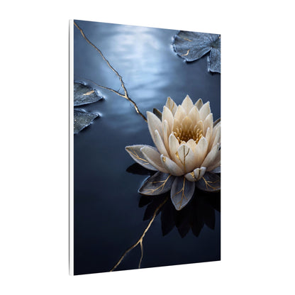 Beautiful Lotus Flower Canvas Art - Gold Vein Kintsugi