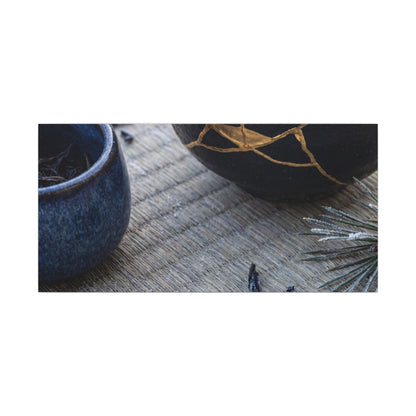 Kintsugi Tea Ceremony in Overcast | Gold Vein Canvas Art