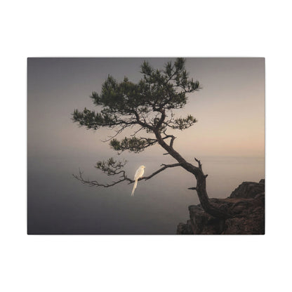 Dawn Pine Tree Canvas Art - Dark Japandi Datsuzoku Art Print