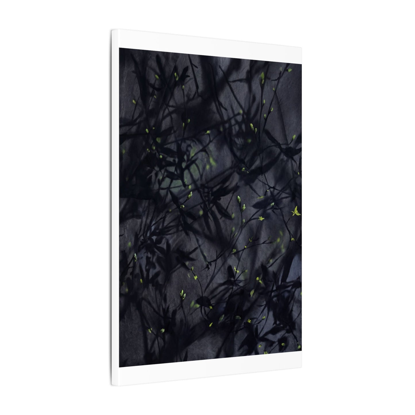 Shadow Play Spring Canvas Art | Dark Japandi Atmospheric Design