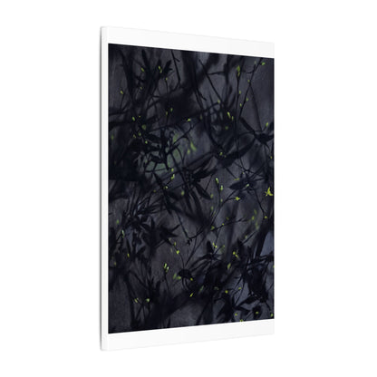Shadow Play Spring Canvas Art | Dark Japandi Atmospheric Design