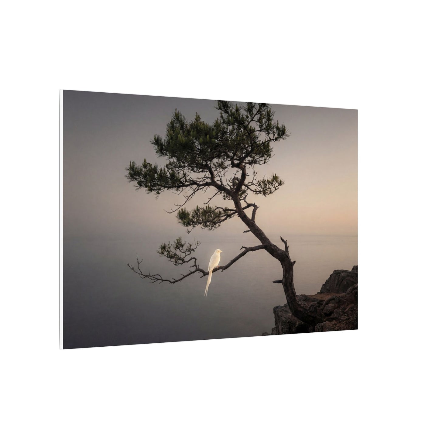 Dawn Pine Tree Canvas Art - Dark Japandi Datsuzoku