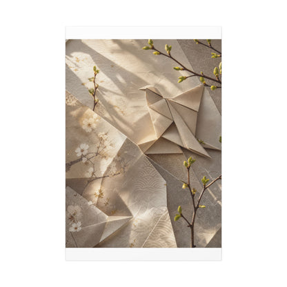 Golden Hour Paper Fold Canvas Art - Japandi Fukinsei