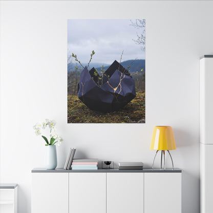 Paper Fold Canvas Art | Spring Kintsugi Gold Repair Art