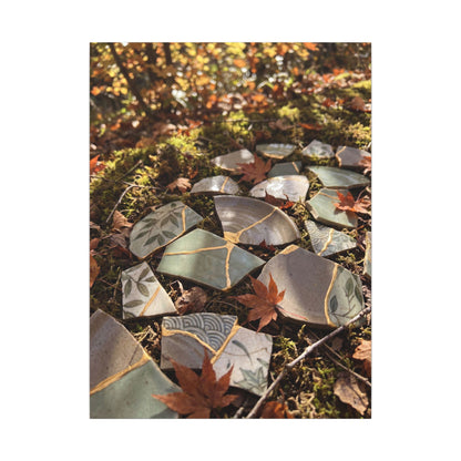 Broken Pottery Japanese Pattern Canvas Art | Elegant Japandi Art
