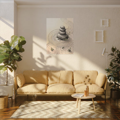 River Stones Spring Canvas Art | Zen Serene Design