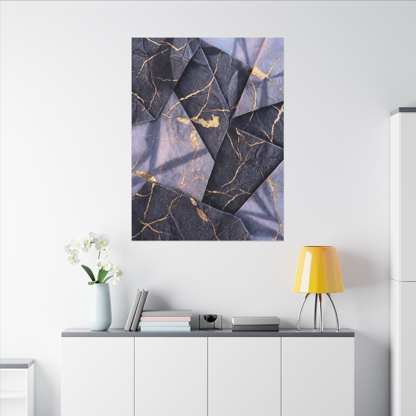 Seijaku Paper Fold Canvas Art - Kintsugi Gold Vein