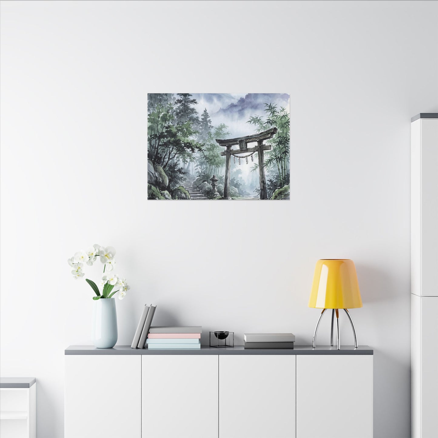 Moonlight Torii Gate Canvas Art - Zen Fukinsei