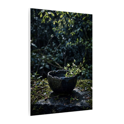 Dappled Ceramic Bowl Canvas Art - Dark Japandi Datsuzoku