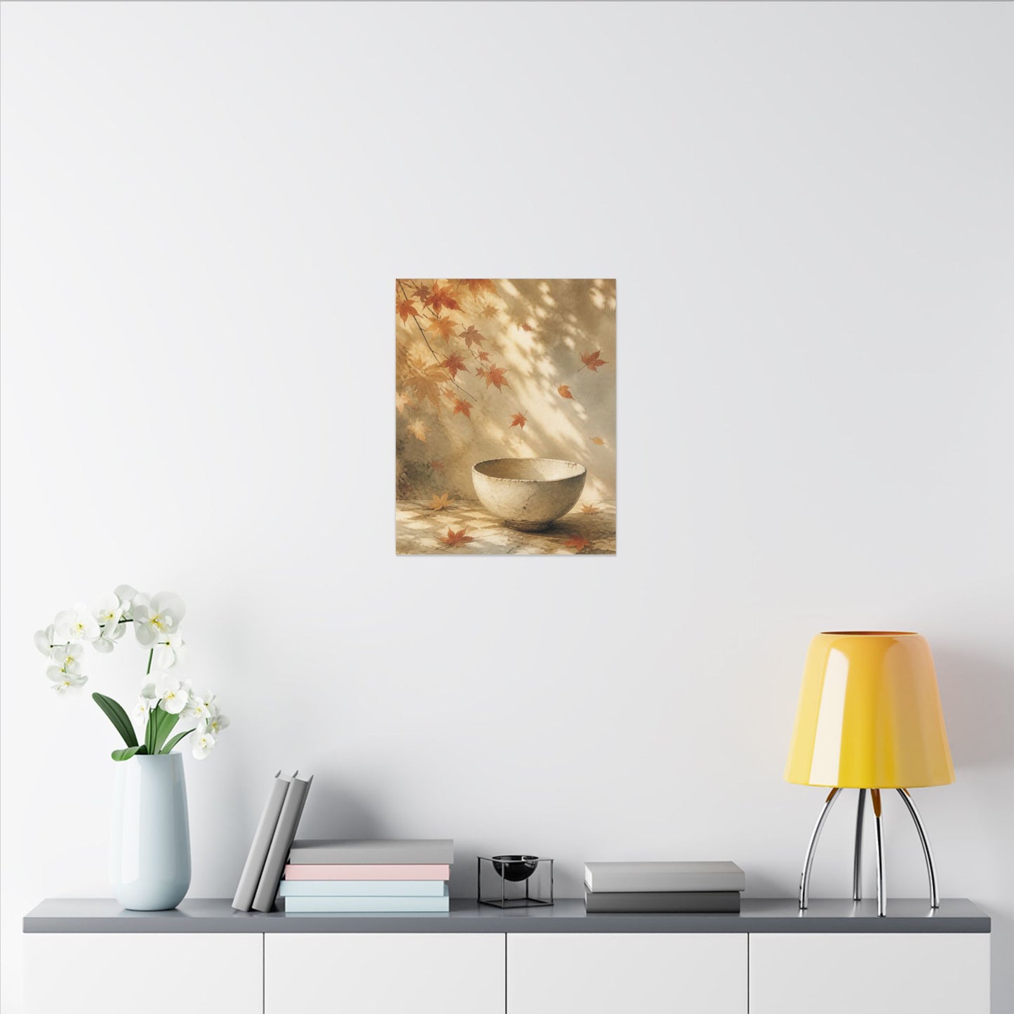 Japandi Ceramic Bowl in Dappled | Watercolor Canvas Art