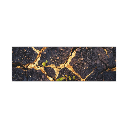 Spring Cracked Earth Crackle Gold Canvas Art | Healing Decor