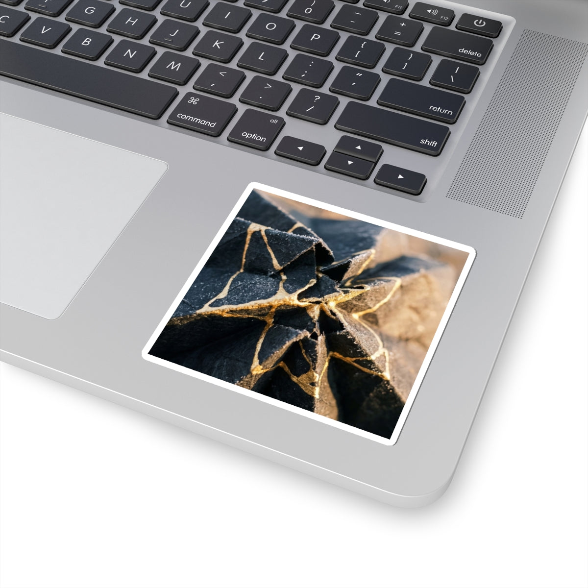 Paper Fold Sticker | Winter Kintsugi Gold Repair Art Art Print