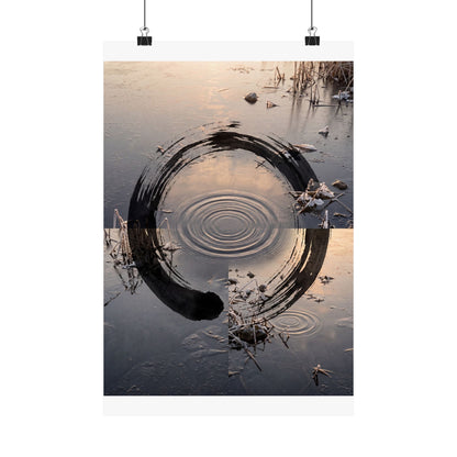 Water Ripple Winter Wall Art Print | Zen Contemplative Design