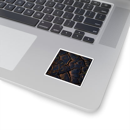 Golden Hour Cracked Earth Sticker - Dark Japandi Kanso