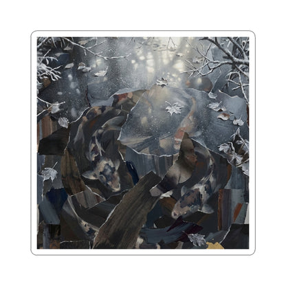 Koi Pond Sticker | Winter Dark Japandi Shadow Zen Art
