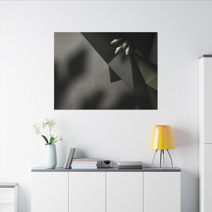 Paper Fold Moody Minimal Canvas Art | Luxurious Dark Japandi Art