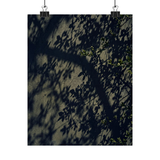 Shadow Play Moody Minimal Wall Art Print | Atmospheric Dark Japandi Art