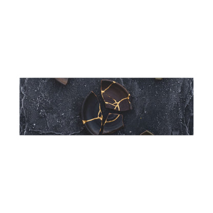 Broken Pottery Canvas Art | Winter Dark Japandi Shadow Zen Art