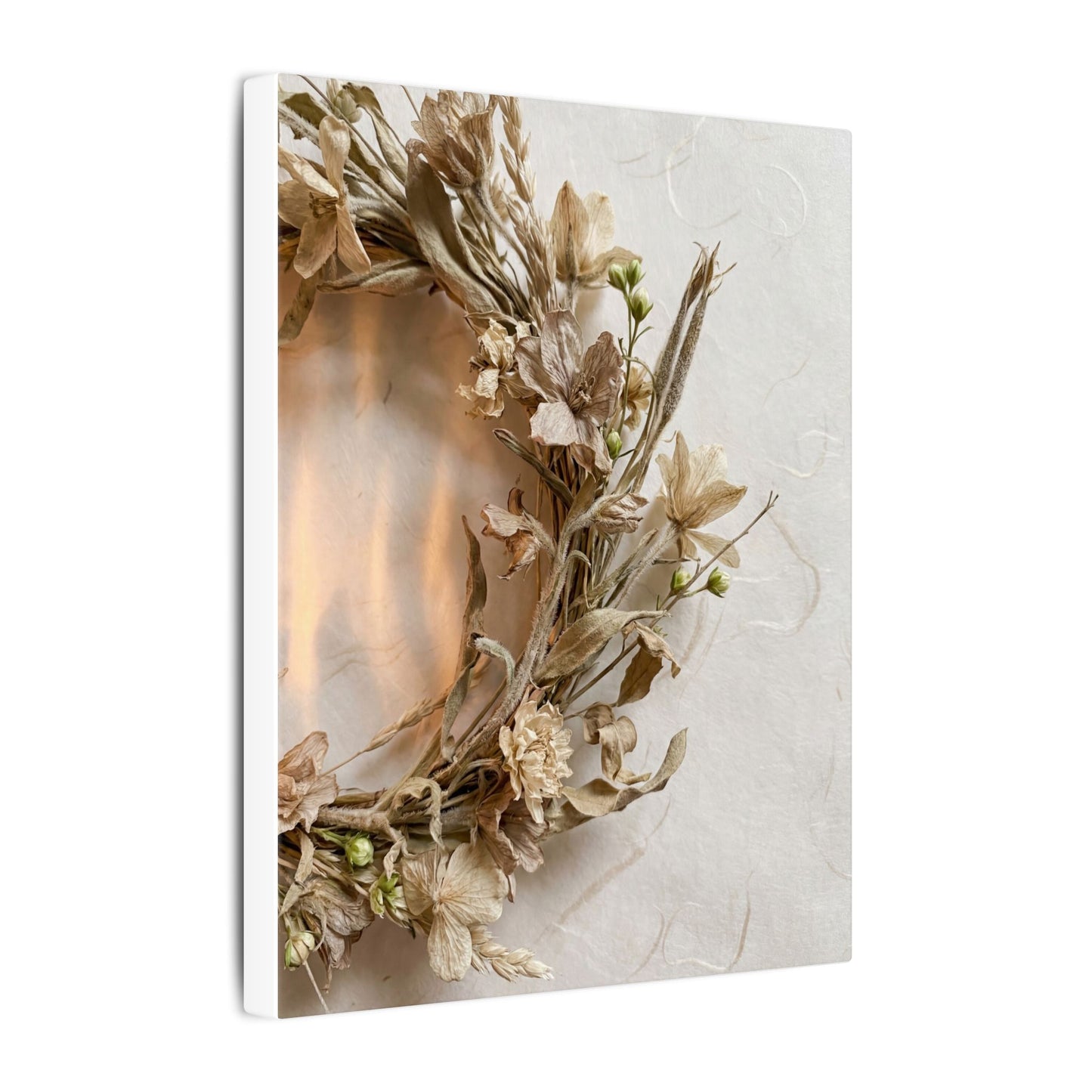 Dried Flowers Japanese Pattern Canvas Art | Neutral Japandi Art