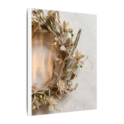 Dried Flowers Japanese Pattern Canvas Art | Neutral Japandi Art