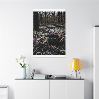 Dappled Ceramic Bowl Canvas Art - Dark Japandi Kanso