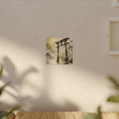 Spring Torii Gate Sumi E Canvas Art | Tranquil Decor