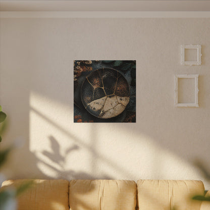Kintsugi Rust Patina in Dawn | Gold Repair Canvas Art