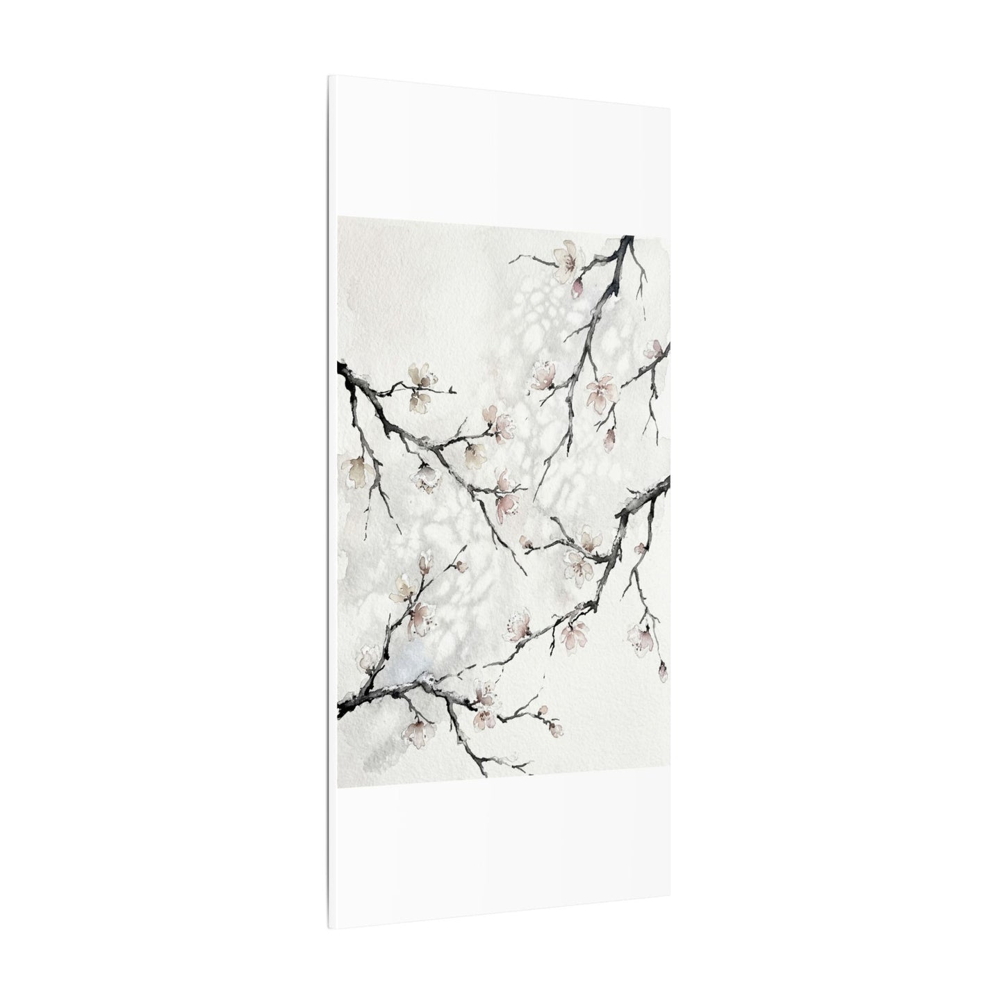 Cherry Blossom Canvas Art | Winter Japandi Watercolor Art