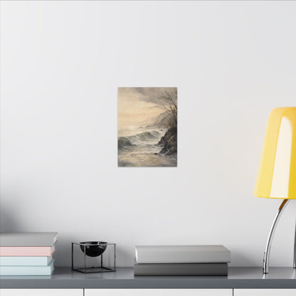 Ocean Wave Spring Canvas Art | Japandi Elegant Design
