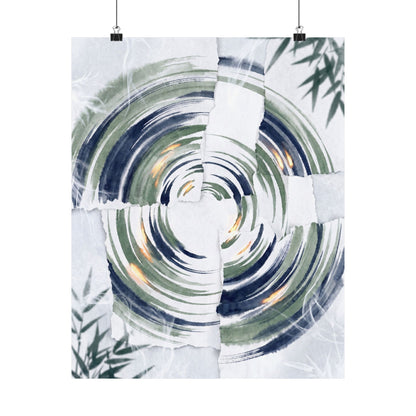 Serene Water Ripple Wall Art Print - Sumi E Zen