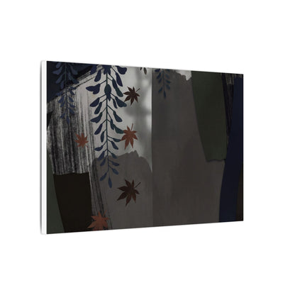 Wisteria Autumn Canvas Art | Dark Japandi Moody Design