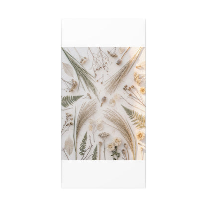Elegant Dried Flowers Canvas Art - Japanese Pattern Japandi