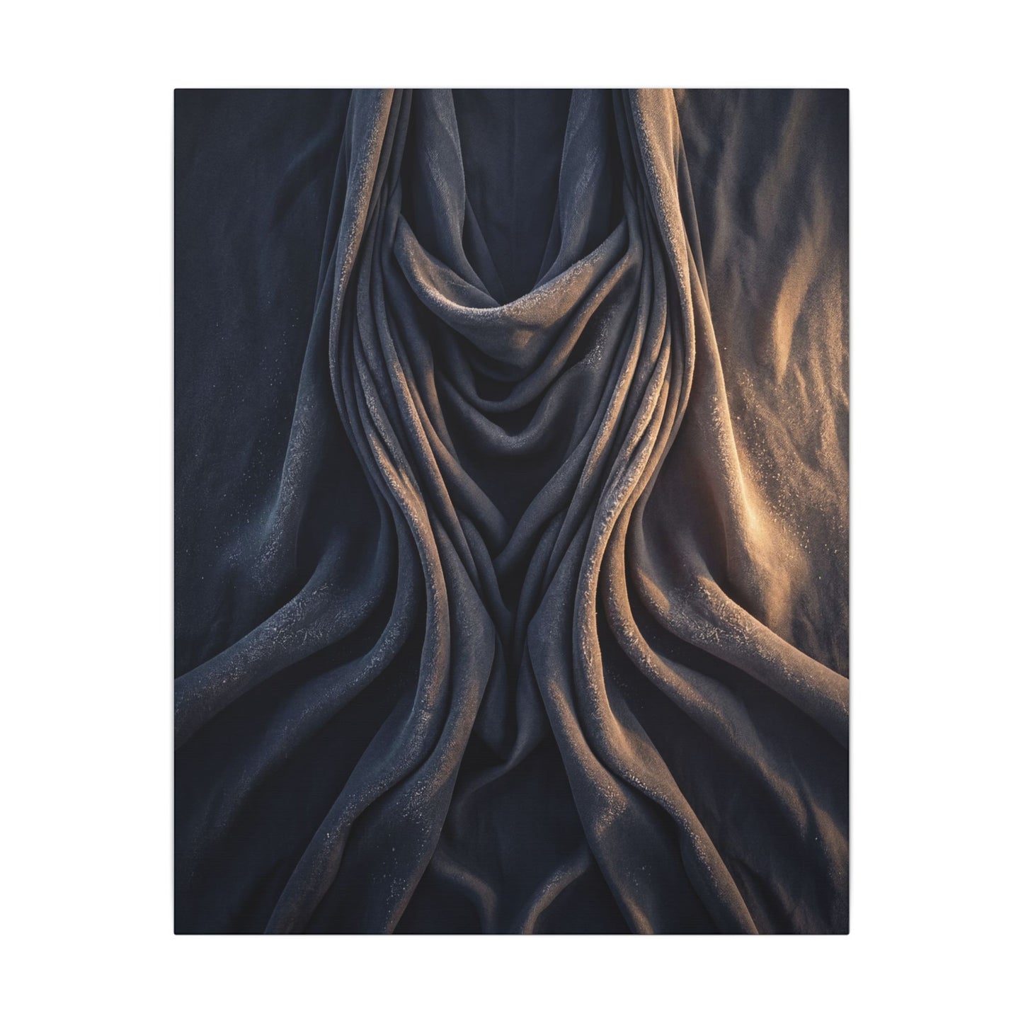 Moody Silk Drape Canvas Art - Shadow Zen Dark Japandi