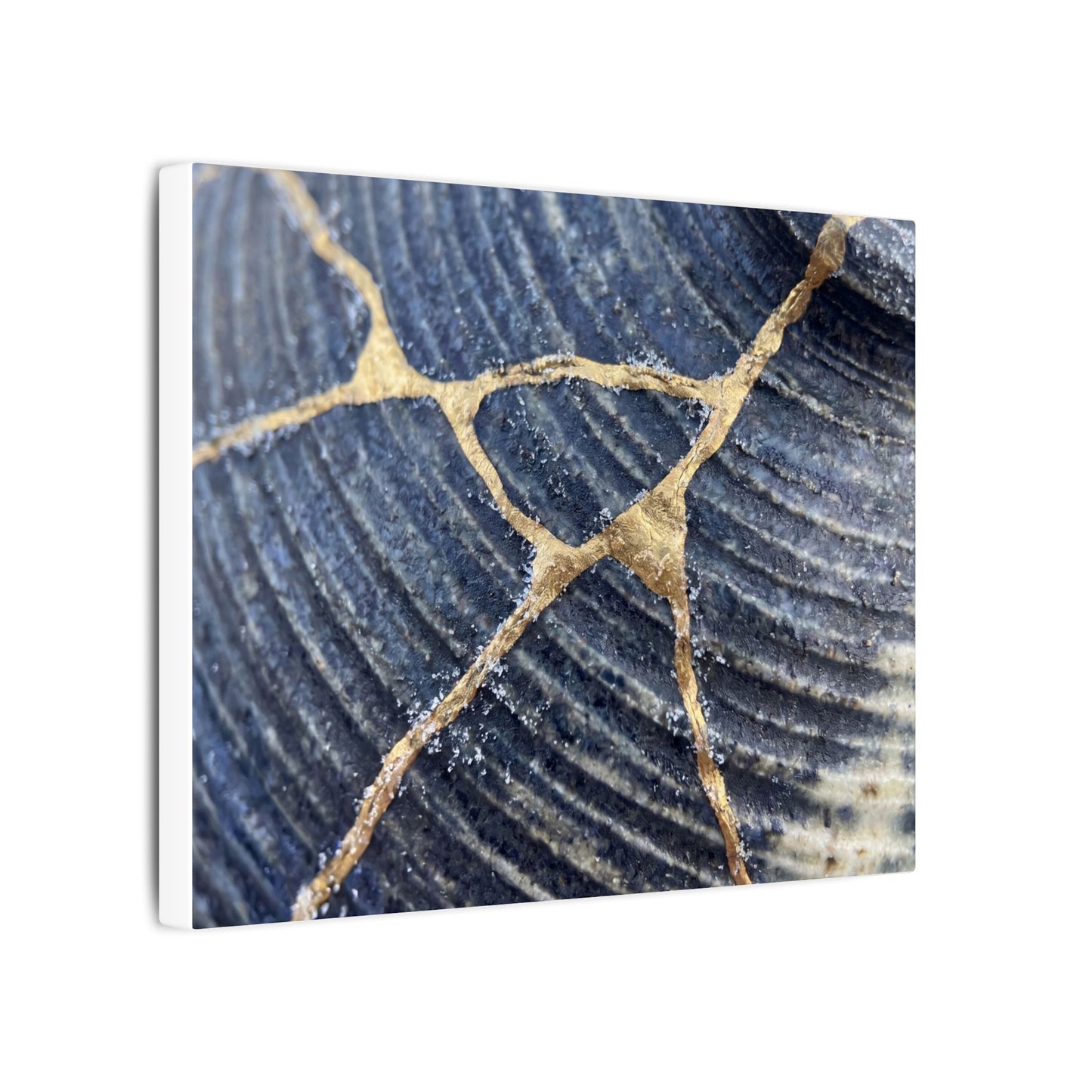 Shibui Water Ripple Canvas Art - Kintsugi Gold Repair