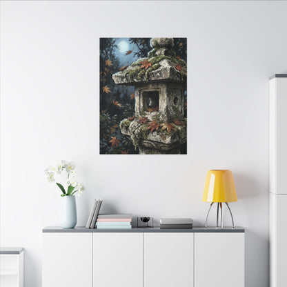 Shibui Stone Lantern Canvas Art - Japandi Minimal Line