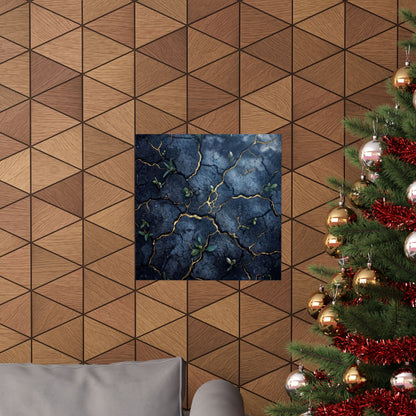 Shibui Cracked Earth Wall Art Print - Kintsugi Broken Beauty