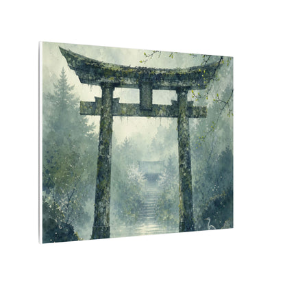 Earthy Torii Gate Canvas Art - Watercolor Japandi