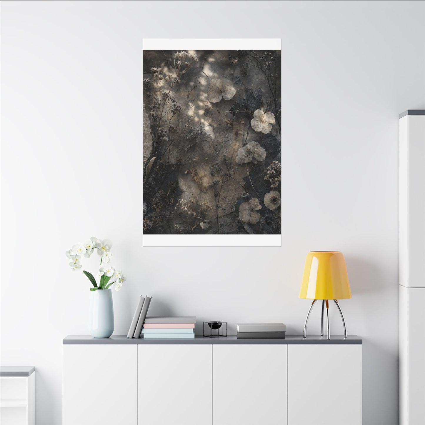 Winter Dried Flowers Texture Canvas Art | Elegant Decor